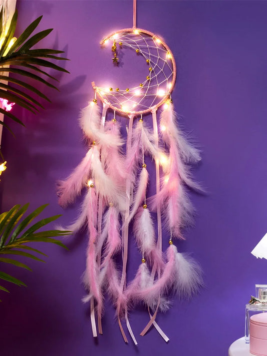 Moon Dream Catcher Feather Wind Chimes
