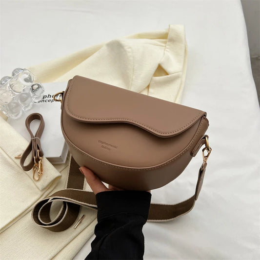 Small Leather Saddle Armpit Bag for Women