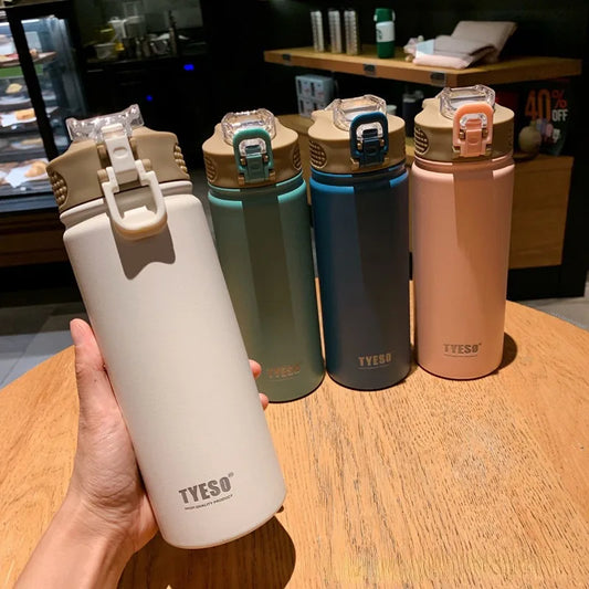 Stainless Steel Thermos Bottle with Straw